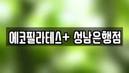 에코필라테스+ 성남은행점