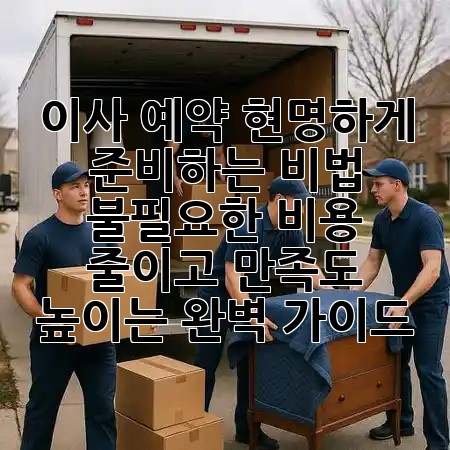 이사 예약, 현명하게 준비하는 비법 🔑: 불필요한 비용 줄이고 만족도 높이는 완벽 가이드