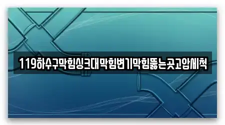 119하수구막힘싱크대막힘변기막힘뚫는곳고압세척