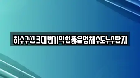 하수구씽크대변기막힘뚫음업체수도누수탐지