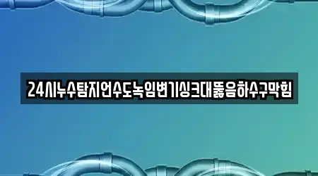 24시누수탐지언수도녹임변기싱크대뚫음하수구막힘