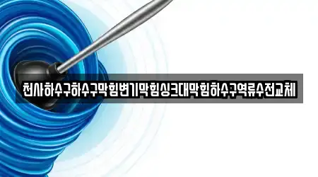 천사하수구하수구막힘변기막힘싱크대막힘하수구역류수전교체