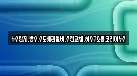 누수탐지,방수,수도배관설비,수전교체,하수구소통,코리아누수