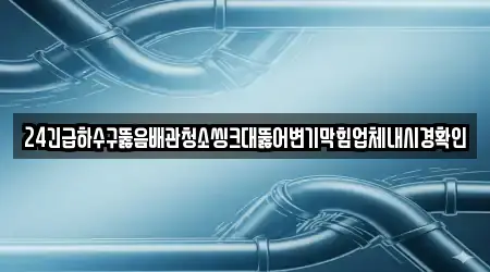 24긴급하수구뚫음배관청소씽크대뚫어변기막힘업체내시경확인