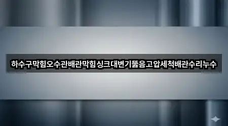 하수구막힘오수관배관막힘싱크대변기뚫음고압세척배관수리누수