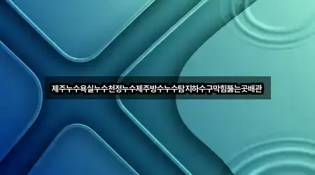 제주누수욕실누수천정누수제주방수누수탐지하수구막힘뚫는곳배관