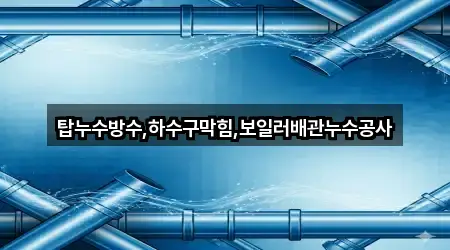 탑누수방수,하수구막힘,보일러배관누수공사