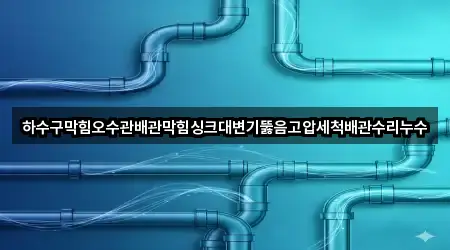 하수구막힘오수관배관막힘싱크대변기뚫음고압세척배관수리누수